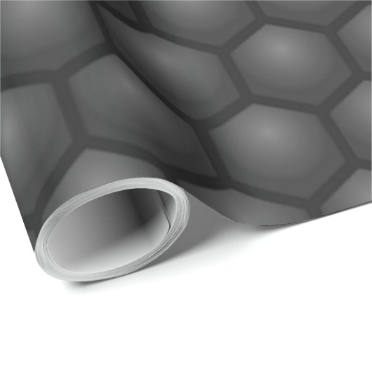 ZWART HEXAGON PATROON CADEAUPAPIER (Rol Hoek)