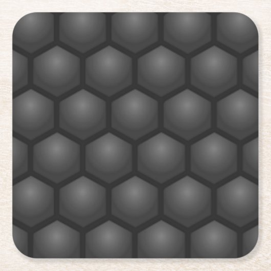 ZWART HEXAGON PATROON KARTONNEN ONDERZETTERS (Voorkant)