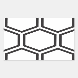 Zwart Hexagon patroon. Rechthoekige Sticker