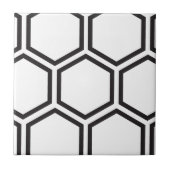 Zwart Hexagon patroon. Tegeltje (Voorkant)