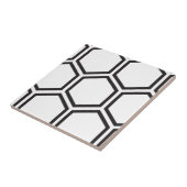 Zwart Hexagon patroon. Tegeltje (Zijkant)