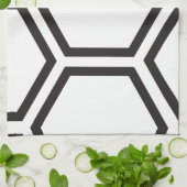 Zwart Hexagon patroon. Theedoek (Gevouwen)