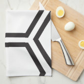 Zwart Hexagon patroon. Theedoek (Quarter Fold)