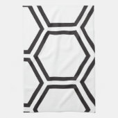 Zwart Hexagon patroon. Theedoek (Verticaal)