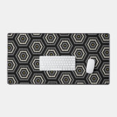 Zwart Hexagon Penny Hex Tegel Pattern Bureaumat (Keyboard & Muis)