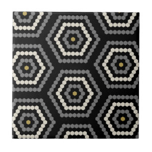Zwart Hexagon Penny Hex Tegel Pattern Tegeltje
