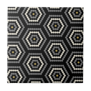 Zwart Hexagon Penny Hex Tegel Pattern Tegeltje