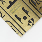 Zwart hiërogliefpatroon op oud goud fleece deken (Hoek)