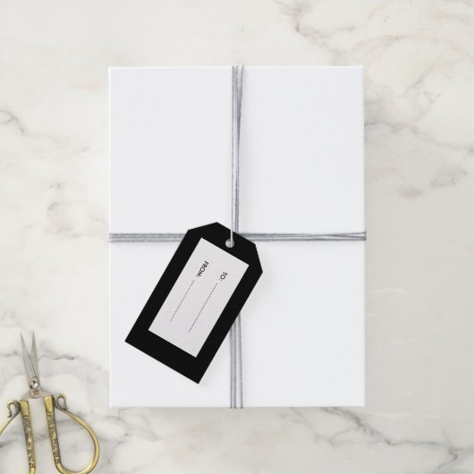 Zwart high-end gekleurd cadeaulabel (Met Touw)