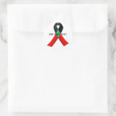 Zwart HIV/AIDS-bewustzijnslint Ronde Sticker (Tas)