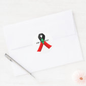 Zwart HIV/AIDS-bewustzijnslint Ronde Sticker (Envelop)