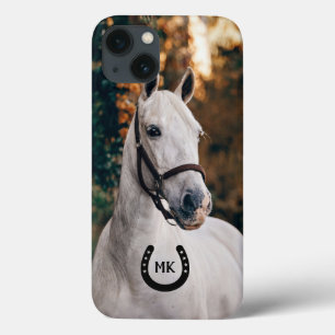 Zwart Hoefijzer Monogram Voeg je foto toe Case-Mate iPhone Case