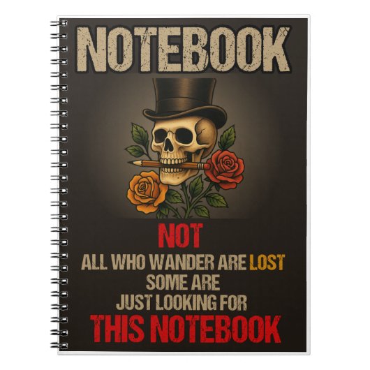  Zwart Hoesje Notitieboek Schedel Gotisch 6.5x8.75 (Voorkant)