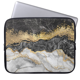 Zwart Hoesje-Sleeve voor marmerontwerp laptop Sleeve