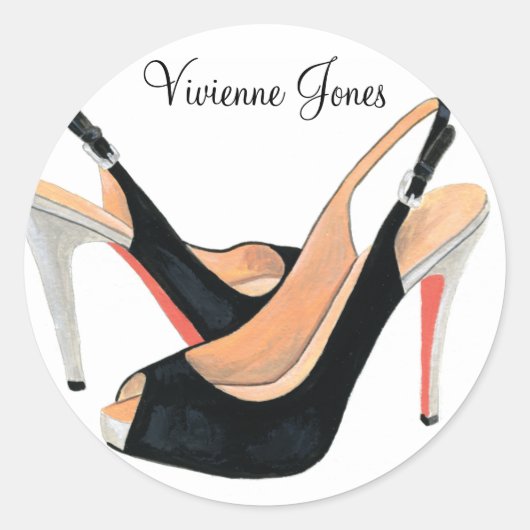 Zwart Hoge hakken Gepersonaliseerde Sticker (Voorkant)