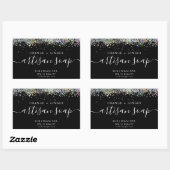 Zwart holografisch Glitter Artisan Soap Label (Vel)
