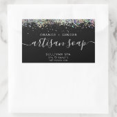 Zwart holografisch Glitter Artisan Soap Label (Tas)