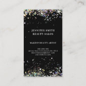 Zwart Holografisch Glitter Make-up Artiest Gouden Visitekaartje (Achterkant)