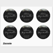 Zwart holografisch glitter Soy Candle Label (Vel)