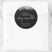 Zwart holografisch glitter Soy Candle Label (Tas)