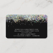 Zwart holografisch Visitekaartje Contactkaartje (Achterkant)