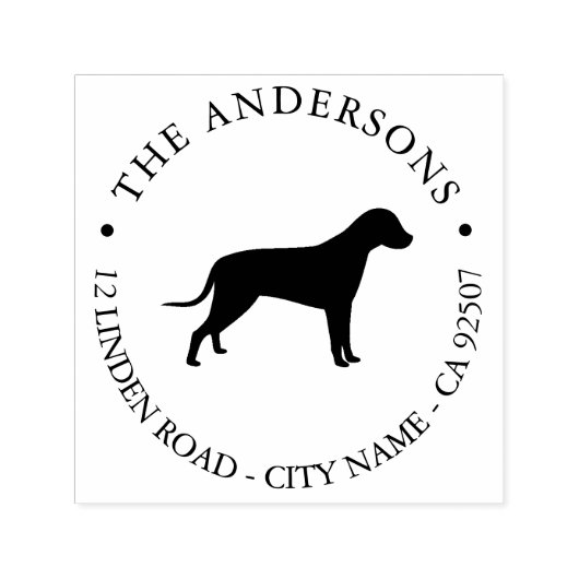 Zwart Hond Silhouet Zelfinkt Rubber Stamp Zelfinktende Stempel (Design)