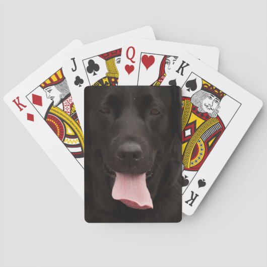 Zwart honden gezicht pokerkaarten (Achterkant)