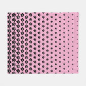 Zwart Hondenpootafdruk Patroon Custom Fleece Deken (Voorkant (Horizontaal))