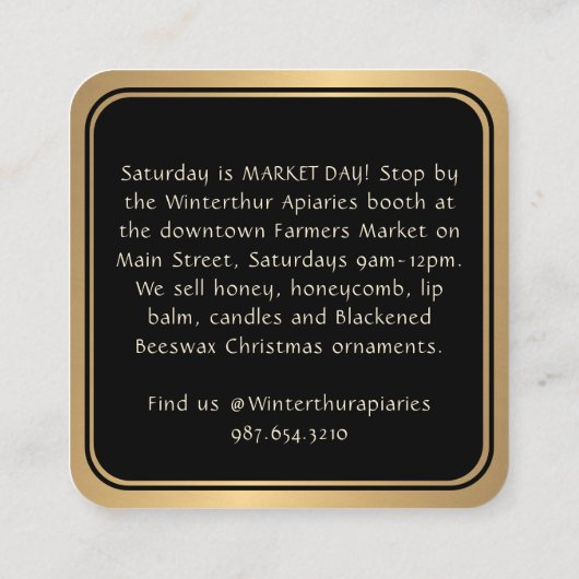 Zwart Honey Jar Label ( Skep) stippelrand (Achterkant)