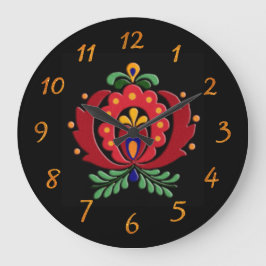 Zwart-Hongaarse Folk Art-klok Grote Klok