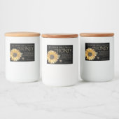 Zwart Honing Label Zonnebloem Bee Metallic Goud Te Voedselcontainer Etiket (Flessen)