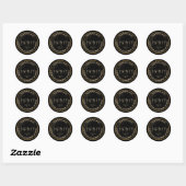 Zwart honingetiket met Honeycomb-patroon Ronde Sticker (Vel)