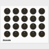 Zwart honingetiket Metallic Gold  bijen Ronde Sticker (Vel)