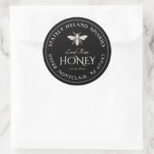 Zwart honingetiket Witte Vintage Ronde Sticker (Tas)