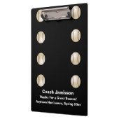 Zwart, honkbalcoach, naam, dank je klembord (Links)