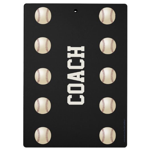 Zwart, honkbalcoach, naam, dank je klembord (Achterkant)