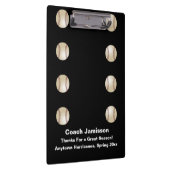 Zwart, honkbalcoach, naam, dank je klembord (Rechts)