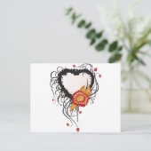 Zwart hoogstijlhart en ventilator briefkaart (Staand voorkant)