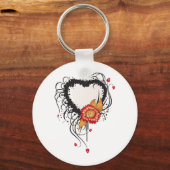 Zwart hoogstijlhart en ventilator sleutelhanger (Voorkant)