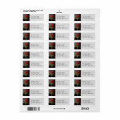 Zwart hoogtepunt met rode roze etiket (Full Sheet)