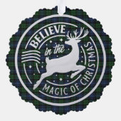 Zwart horloge Ancient Scottish Tartan Christmas Ornament Kaart (Achterkant)