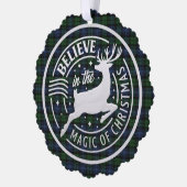 Zwart horloge Ancient Scottish Tartan Christmas Ornament Kaart (Links)