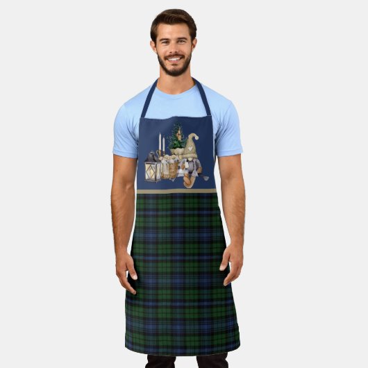 Zwart horloge Oude Kerstmis Schort (Gedragen)