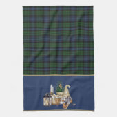 Zwart horloge Oude Kerstmis Theedoek (Verticaal)