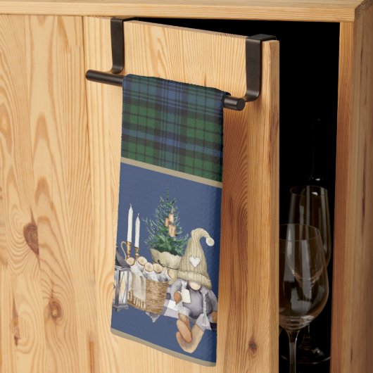 Zwart horloge Oude Kerstmis Theedoek (Derde Gevouwen)