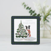 Zwart horloge Oude Tartan Gelukkige Pawholidays Ho (Staand voorkant)