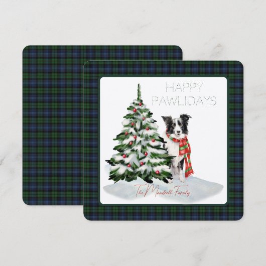 Zwart horloge Oude Tartan Gelukkige Pawholidays Ho (Voorkant / Achterkant)