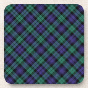 Zwart horloge Schotse Tartan Bier Onderzetter