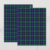 Zwart horloge Schotse Tartan Briefkaart (Voorkant / Achterkant)