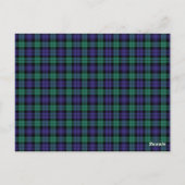 Zwart horloge Schotse Tartan Briefkaart (Achterkant)